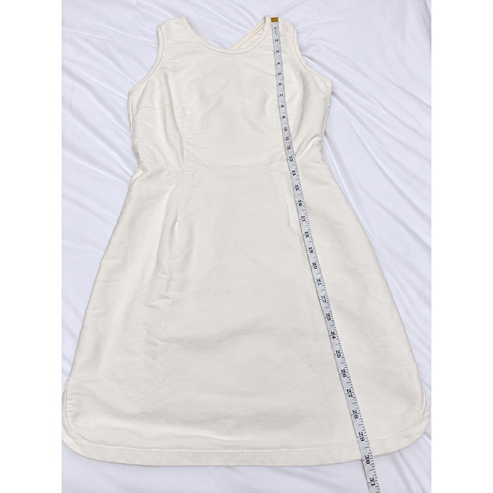 A.L.C. White Denim Crisscross Open Back Mini Dress Sleeveless Sz 4 - Picture 9 of 11